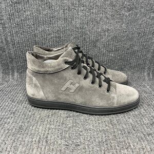 Hogan Velvet Suede High Top Casual Sneakers Grey Mens Size 8